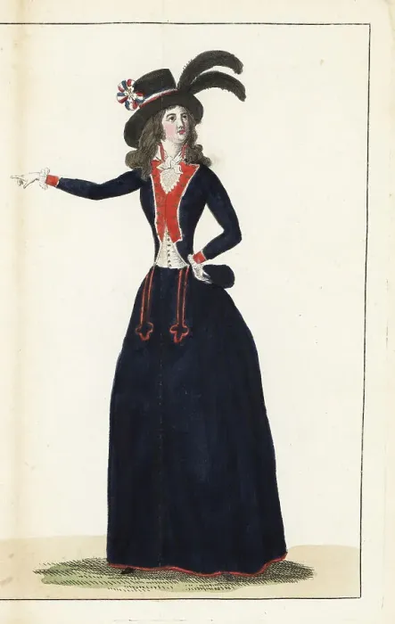 Framed Print : French Patriotic woman in Revolutionary garb, 1790 Framed Print : French Patriotic woman in Revolutionary garb, 1790