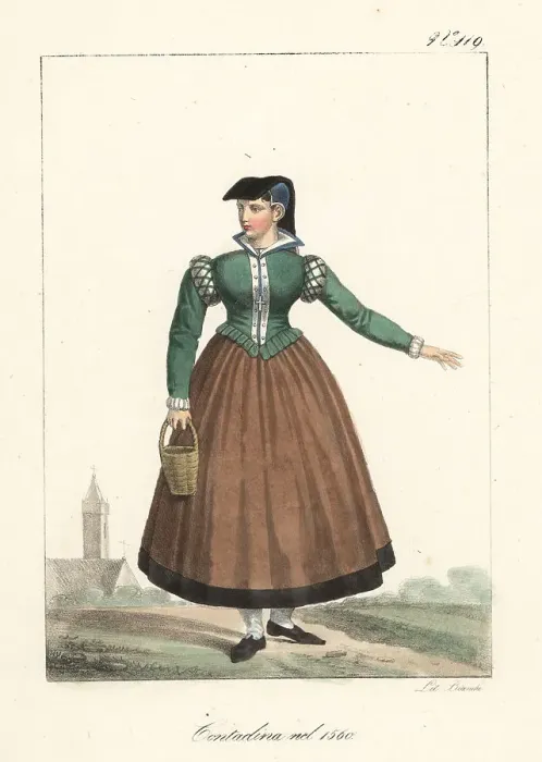 Framed Print : French peasant woman in 1560 Framed Print : French peasant woman in 1560