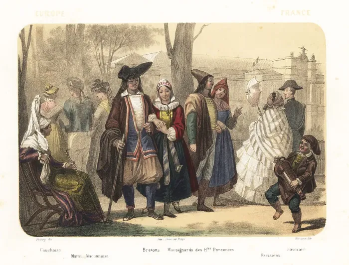 Framed Print : French people promenading in a Paris park, 1858 Framed Print : French people promenading in a Paris park, 1858