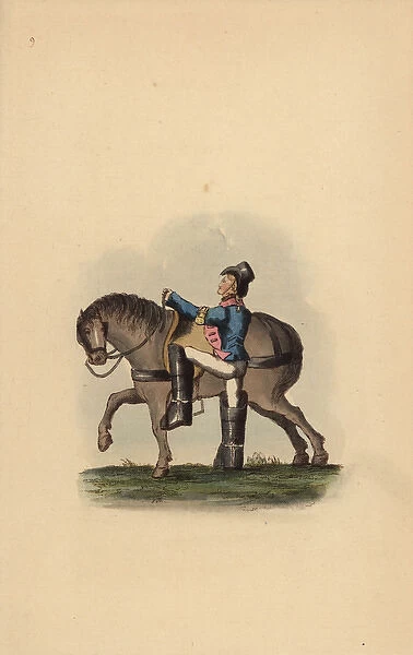 French postboy with pigtail and heavy boots, circa 1815