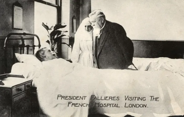 Framed Print : French President Fallieres visits Frecnh Hospital, London Framed Print : French President Fallieres visits Frecnh Hospital, London