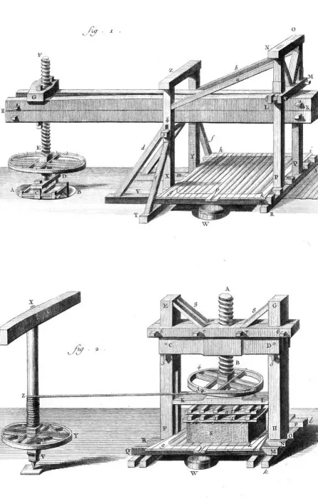 Framed Print : French Presses 18th C Framed Print : French Presses 18th C