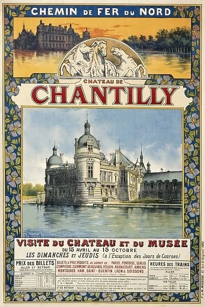 French rail poster - Chateau de Chantilly