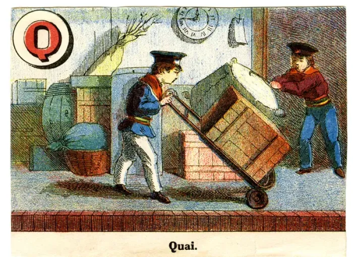 Framed Print : French Railway Alphabet - Q Framed Print : French Railway Alphabet - Q