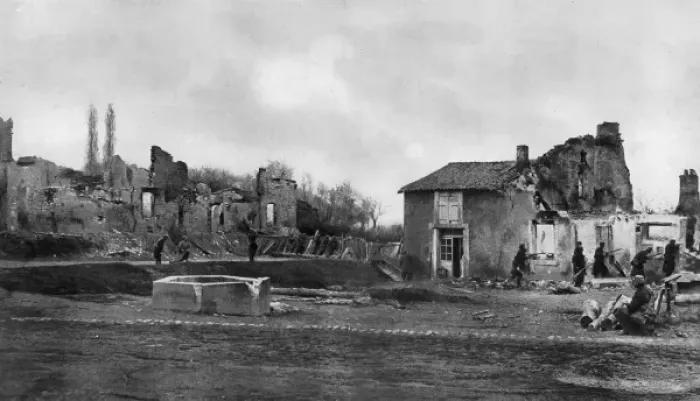 Framed Print : French recapturing village Framed Print : French recapturing village