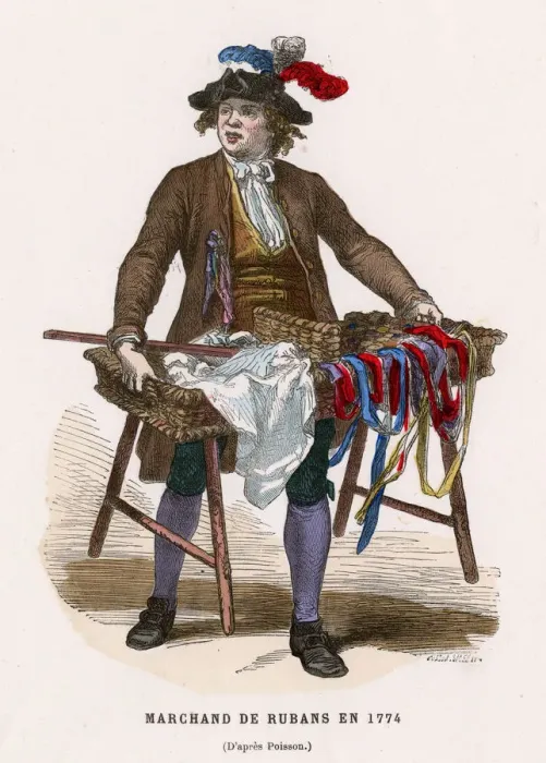 Framed Print : FRENCH RIBBON SELLER