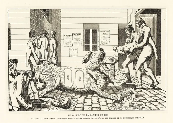Framed Print : French satirical print against the lottery, Napoleonic era Framed Print : French satirical print against the lottery, Napoleonic era