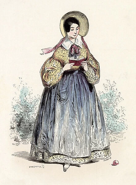 A French schoolgirl. Date: 1851