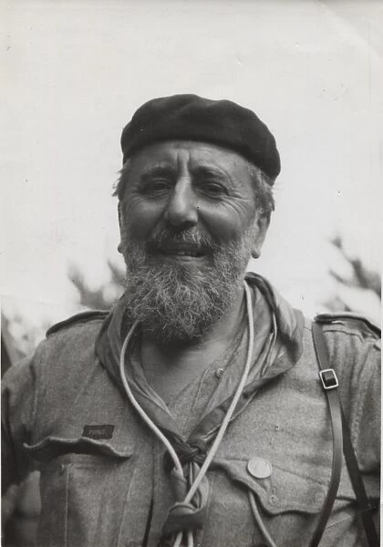 French scouting leader at camp