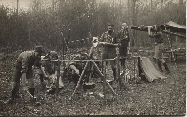 French scouts on a training course