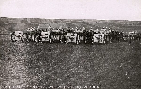 French Seventy-Fives at Verdun - WWI