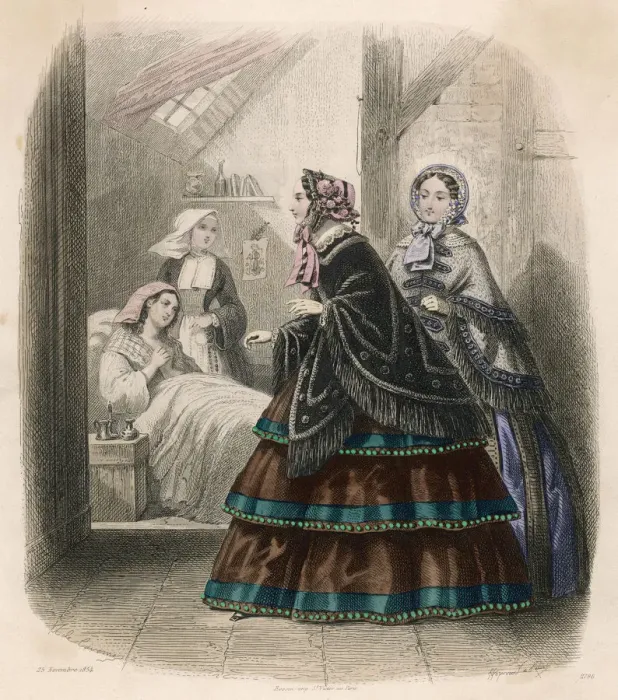 Framed Print : FRENCH SICK VISITORS Framed Print : FRENCH SICK VISITORS