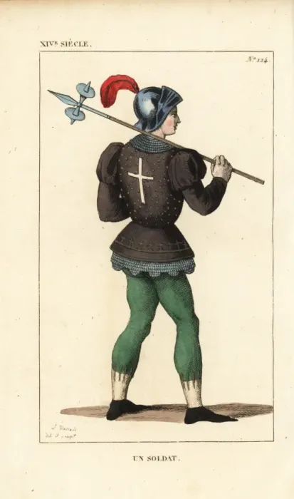 Framed Print : French soldier in the infantry of a crusading Framed Print : French soldier in the infantry of a crusading