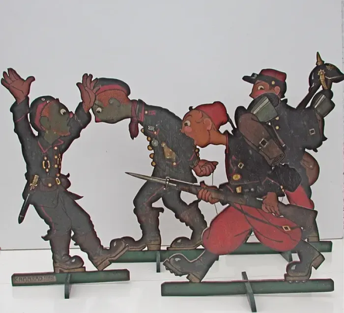 Framed Print : Two French soldiers and two German prisoners Framed Print : Two French soldiers and two German prisoners