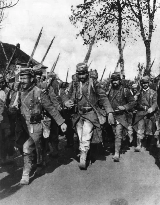 Framed Print : French soldiers on the march Framed Print : French soldiers on the march