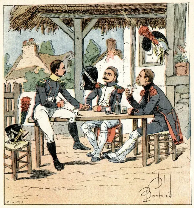 Framed Print : French soldiers relaxing Framed Print : French soldiers relaxing