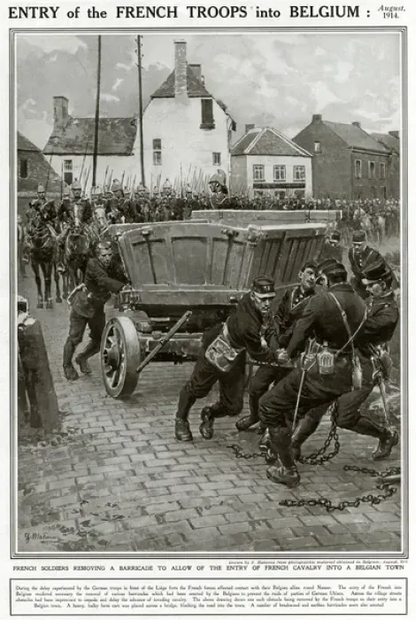 Framed Print : French soldiers remove barricade Framed Print : French soldiers remove barricade