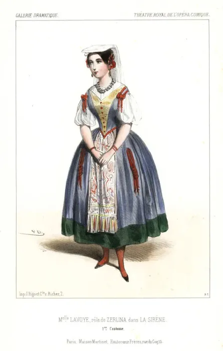 Framed Print : French soprano Anne Lavoye as Zerlina in La Sirene, 1844 Framed Print : French soprano Anne Lavoye as Zerlina in La Sirene, 1844