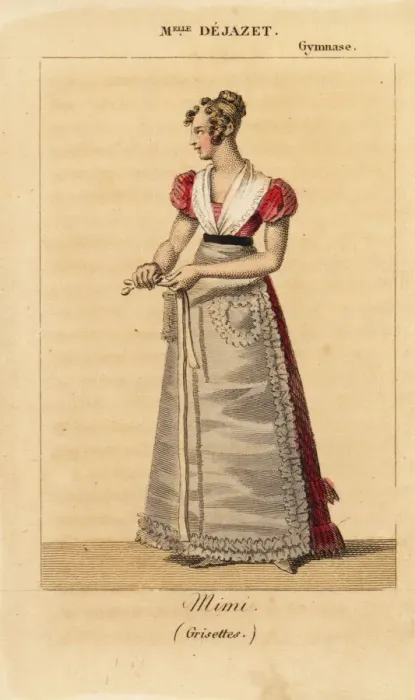 Framed Print : French soprano Mlle Virginie Dejazet as Mimi in Framed Print : French soprano Mlle Virginie Dejazet as Mimi in