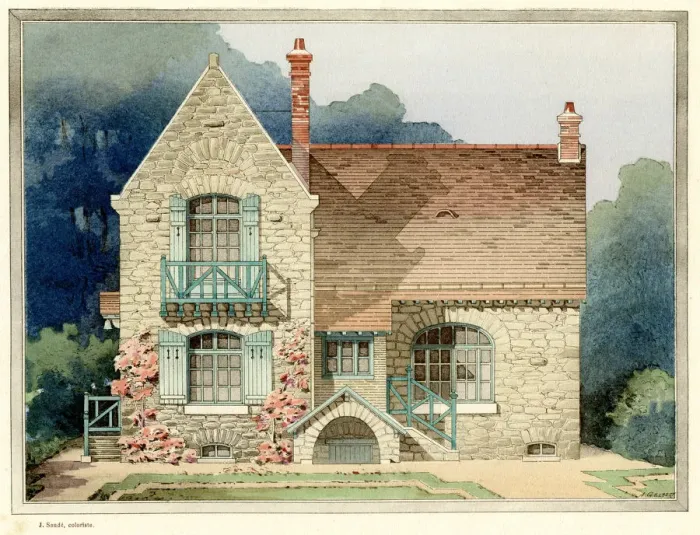 Framed Print : FRENCH STONE VILLA Framed Print : FRENCH STONE VILLA