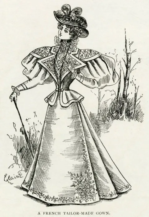 Framed Print : French tailored-made gown 1895 Framed Print : French tailored-made gown 1895