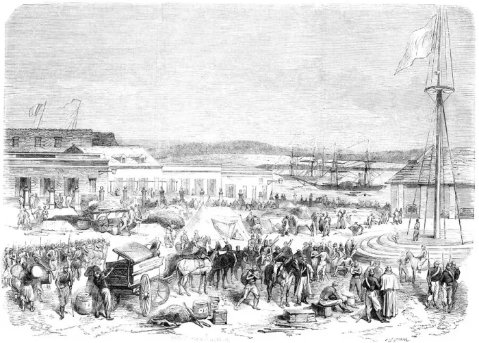 Framed Print : French troops at Tampico Framed Print : French troops at Tampico