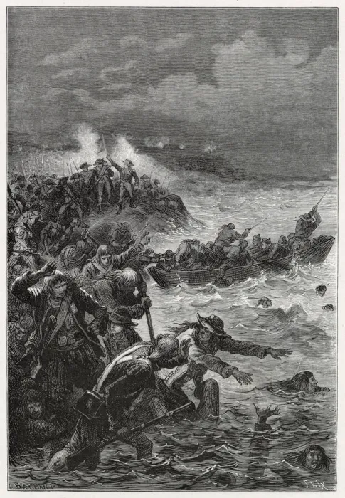 Framed Print : French victory at QUIBERON - the English driven off Date: 21 July 1795 Framed Print : French victory at QUIBERON - the English driven off Date: 21 July 1795