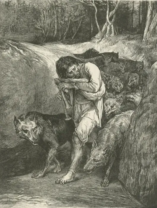 Framed Print : A French wolf charmer Framed Print : A French wolf charmer