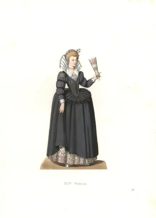 Framed Print : French woman from the reign of King Henry III, 16th century Framed Print : French woman from the reign of King Henry III, 16th century