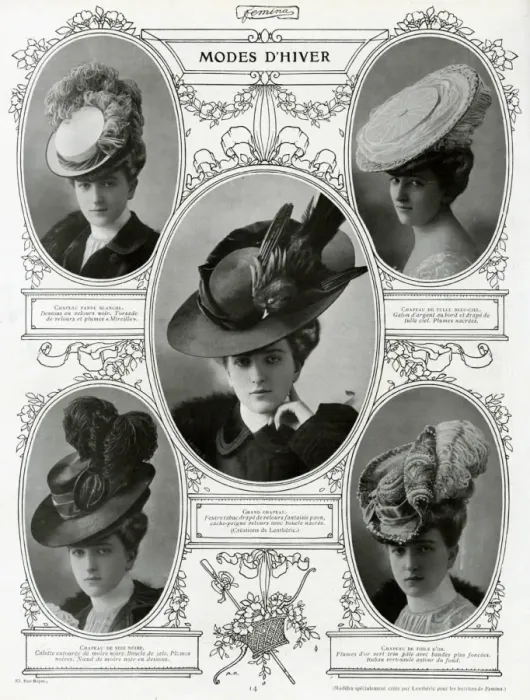 Framed Print : French woman wearing cartwheel hats 1906 Framed Print : French woman wearing cartwheel hats 1906