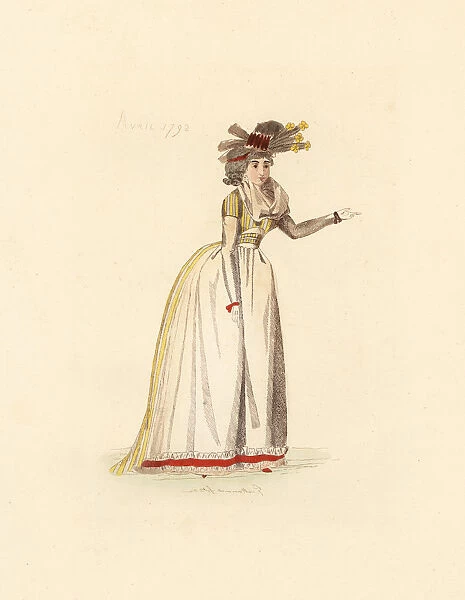 French woman wearing the fashion of April 1792