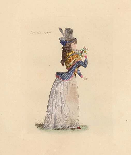 French woman wearing the fashion of February 1790