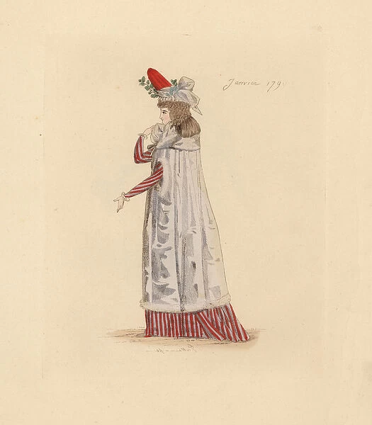 French woman wearing the fashion of January 1790
