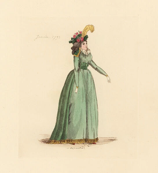 French woman wearing the fashion of January 1793