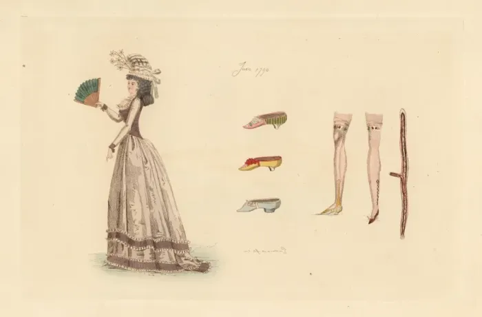Framed Print : French woman wearing the fashion of June 1790 Framed Print : French woman wearing the fashion of June 1790