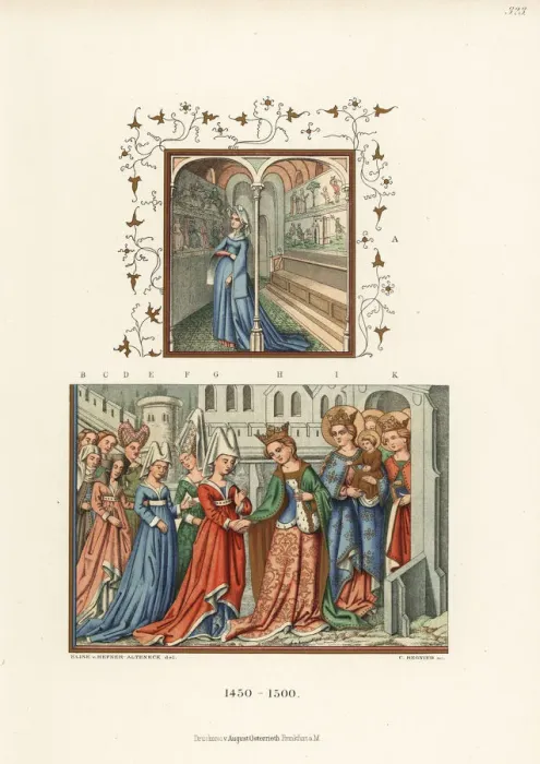 Framed Print : French womens costumes of the 15th century Framed Print : French womens costumes of the 15th century