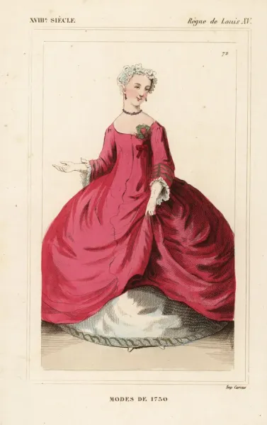 French Women's Fashions 1750 - Handcoloured Lithograph Print. Art Prints,  Posters & Puzzles from Mary Evans
