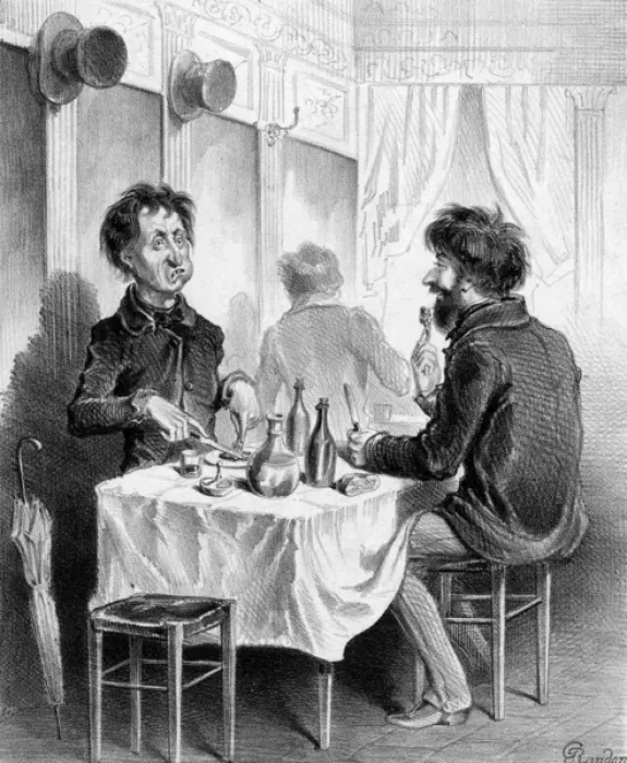 Framed Print : Two Frenchman at Table Framed Print : Two Frenchman at Table