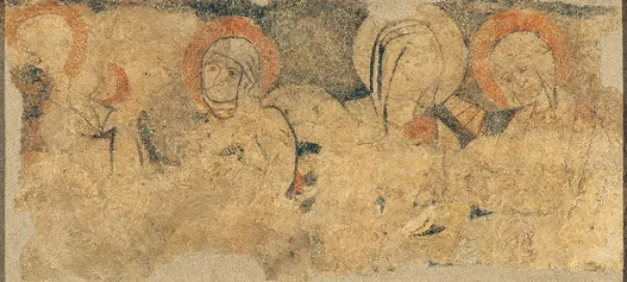 Framed Print : Fresco depicting The Holy Women. Romanesque. 12th century. F Framed Print : Fresco depicting The Holy Women. Romanesque. 12th century. F