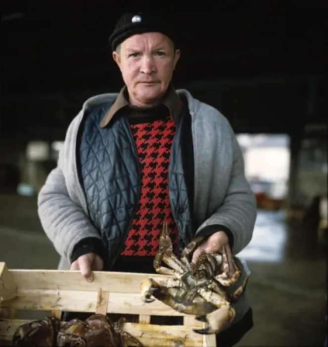Framed Print : Fresh Crabs. Hartlepool Quay 1970s Framed Print : Fresh Crabs. Hartlepool Quay 1970s
