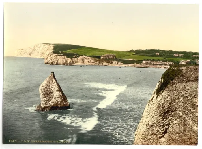 Framed Print : Freshwater Bay and Stag Rock, Isle of Wight, England Framed Print : Freshwater Bay and Stag Rock, Isle of Wight, England