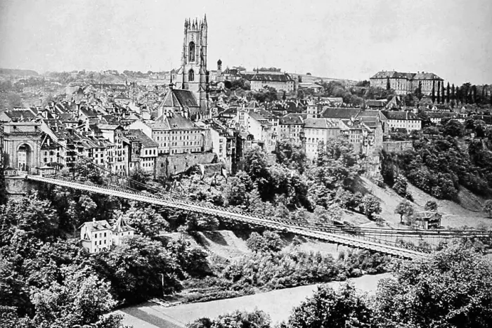 Framed Print : Fribourg, Switzerland, Victorian period Framed Print : Fribourg, Switzerland, Victorian period
