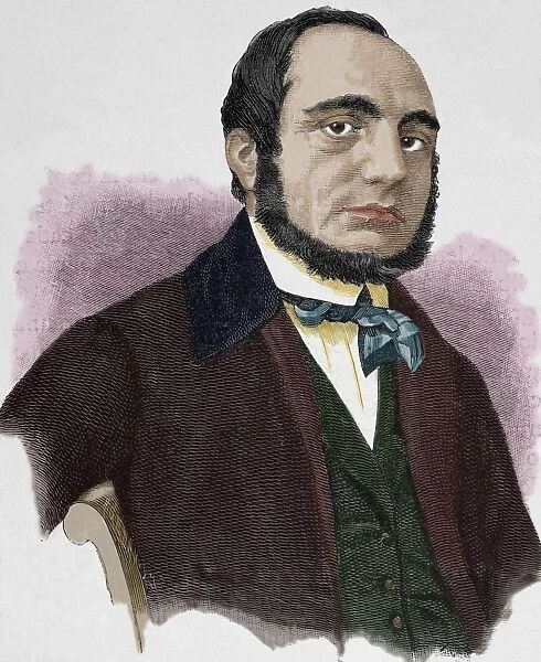 Friedrich Daniel Bassermann (1811-1855). Colored engraving