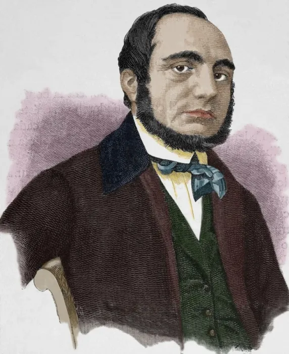 Framed Print : Friedrich Daniel Bassermann (1811-1855). Colored engraving Framed Print : Friedrich Daniel Bassermann (1811-1855). Colored engraving