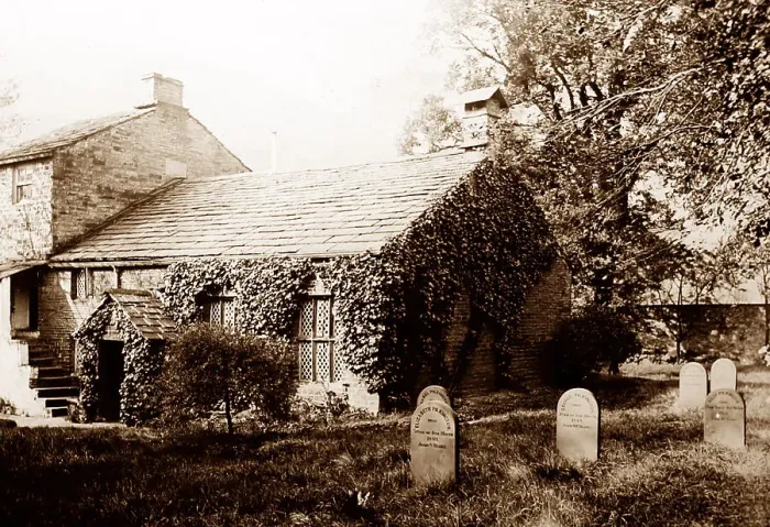 Framed Print : Friends Meeting House, Crawshawbooth, early 1900s Framed Print : Friends Meeting House, Crawshawbooth, early 1900s