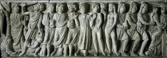 Framed Print : Frieze. Constatines period. 4th c. The front Framed Print : Frieze. Constatines period. 4th c. The front