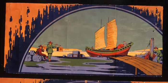 Framed Print : Frieze, Loading tea onto a Chinese junk Framed Print : Frieze, Loading tea onto a Chinese junk
