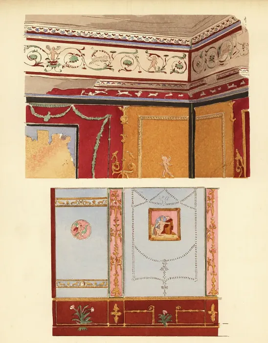 Framed Print : Frieze in a room in the Fourth Pompeian Style Framed Print : Frieze in a room in the Fourth Pompeian Style