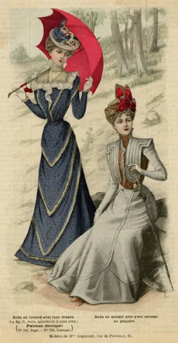 Framed Print : Frocks / Red Parasol 1899 Framed Print : Frocks / Red Parasol 1899