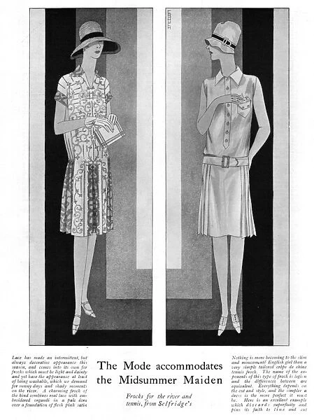 Frocks for the river and tennis from Selfridges, 1927